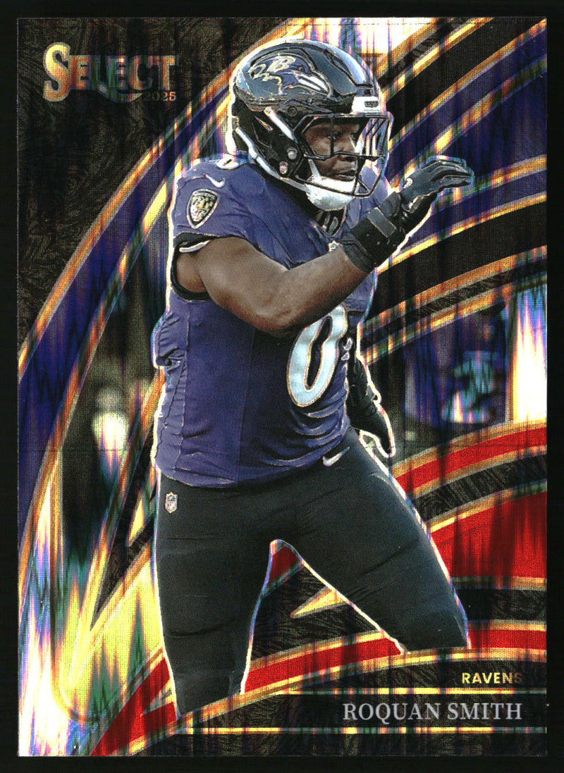 Roquan Smith 2025 Panini Select #262 Black and Red Prizm Shock