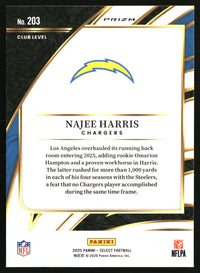 Najee Harris 2025 Panini Select #203 Black and Red Prizm Shock
