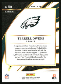 Terrell Owens 2025 Panini Select #300 Black and Red Prizm Shock