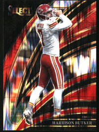 Harrison Butker 2025 Panini Select #209 Black and Red Prizm Shock