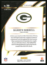 Barryn Sorrell 2025 Panini Select #268 Black and Red Prizm Shock Rookie