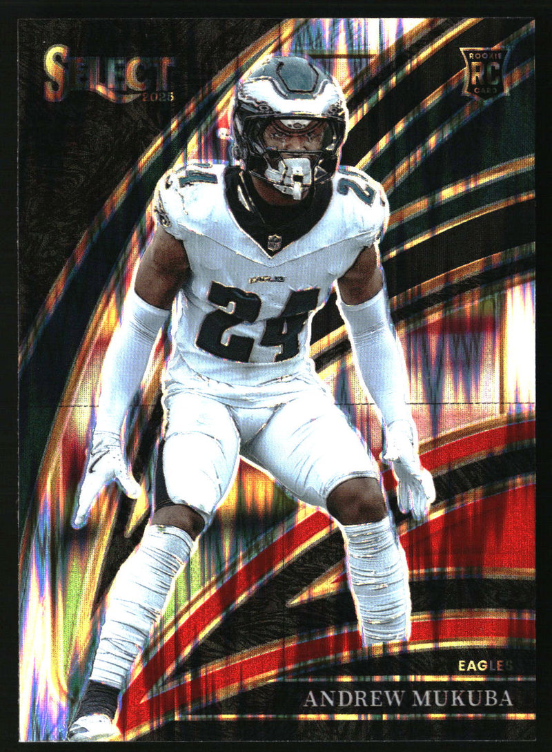 Andrew Mukuba 2025 Panini Select #291 Black and Red Prizm Shock