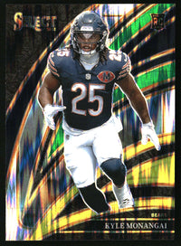 Kyle Monangai 2025 Panini Select #274 Green and Yellow Prizm Shock