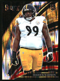 Derrick Harmon 2025 Panini Select #251 Black and Red Prizm Shock Rookie