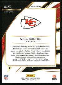 Nick Bolton 2025 Panini Select #207 Green and Yellow Prizm Shock