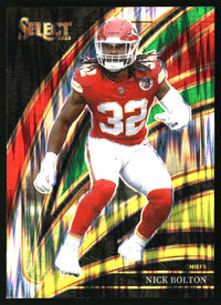 Nick Bolton 2025 Panini Select #207 Green and Yellow Prizm Shock