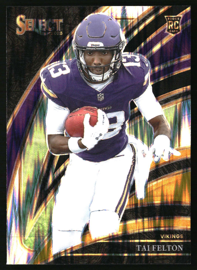 Tai Felton 2025 Panini Select #265 Black and Gold Prizm Shock