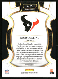 Nico Collins 2025 Panini Select #35 Black and Red Prizm Shock