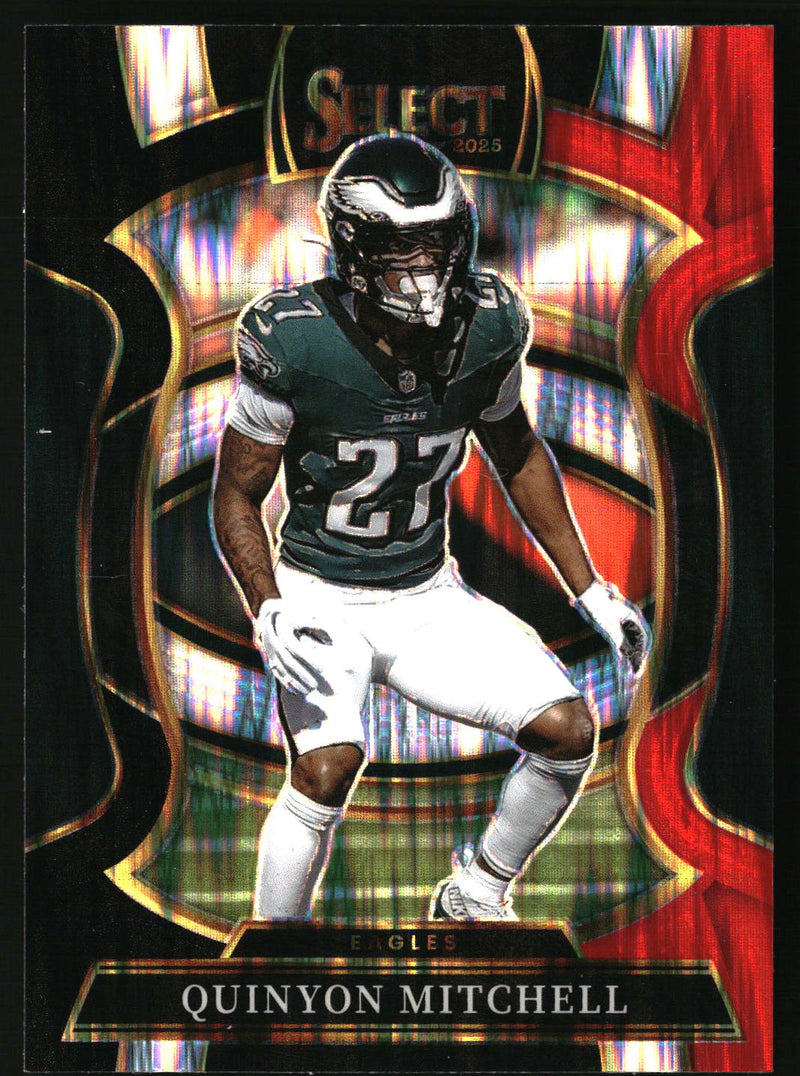 Quinyon Mitchell 2025 Panini Select #92 Black and Red Prizm Shock