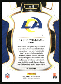 Kyren Williams 2025 Panini Select #19 Black and Red Prizm Shock