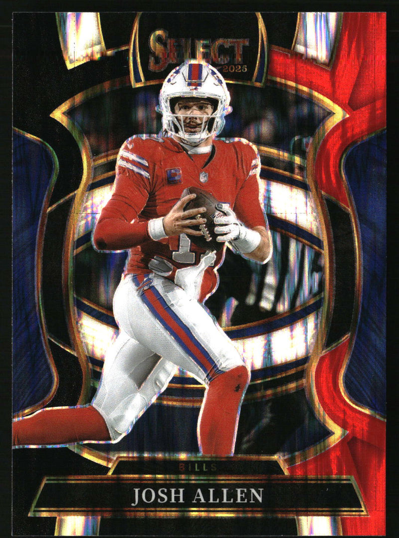 Josh Allen 2025 Panini Select #86 Black and Red Prizm Shock