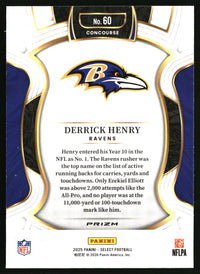 Derrick Henry 2025 Panini Select #60 Black and Red Prizm Shock