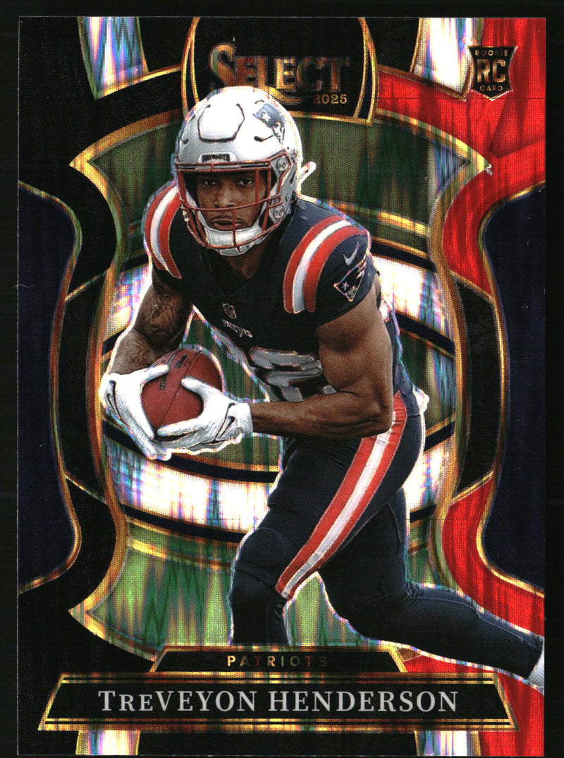 TreVeyon Henderson 2025 Panini Select #78 Black and Red Prizm Shock Rookie