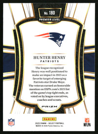 Hunter Henry 2025 Panini Select #180 Black and Red Prizm Shock