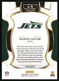 Mason Taylor 2025 Panini Select #76 Black and Red Prizm Shock Rookie