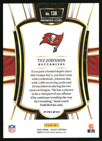 Tez Johnson 2025 Panini Select #138 Black and Red Prizm Shock