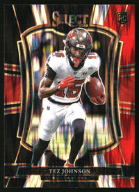 Tez Johnson 2025 Panini Select #138 Black and Red Prizm Shock