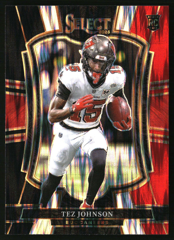 Tez Johnson 2025 Panini Select #138 Black and Red Prizm Shock