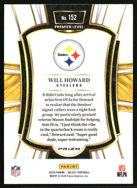 Will Howard 2025 Panini Select #152 Black and Red Prizm Shock Rookie