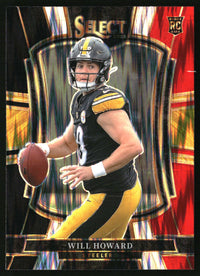 Will Howard 2025 Panini Select #152 Black and Red Prizm Shock Rookie