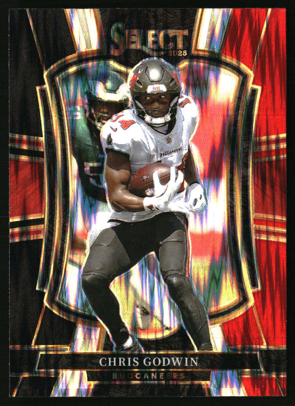 Chris Godwin 2025 Panini Select #139 Black and Red Prizm Shock