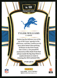 Tyleik Williams 2025 Panini Select #169 Black and Red Prizm Shock