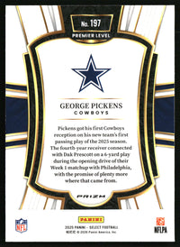 George Pickens 2025 Panini Select #197 Black and Red Prizm Shock