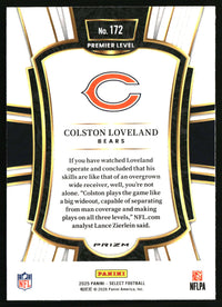 Colston Loveland 2025 Panini Select #172 Black and Red Prizm Shock Rookie