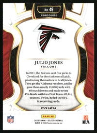 Julio Jones 2025 Panini Select #49 Red and Blue Prizm Shock