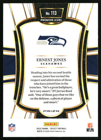 Ernest Jones 2025 Panini Select #113 Black and Red Prizm Shock
