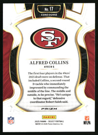 Alfred Collins 2025 Panini Select #17 Red and Blue Prizm Shock Rookie
