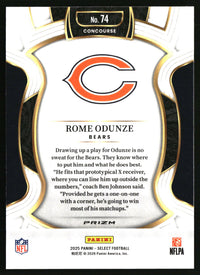 Rome Odunze 2025 Panini Select #74 Red and Blue Prizm Shock