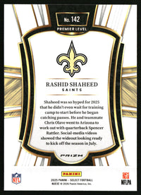 Rashid Shaheed 2025 Panini Select #142 Red and Blue Prizm Shock