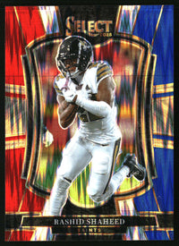 Rashid Shaheed 2025 Panini Select #142 Red and Blue Prizm Shock