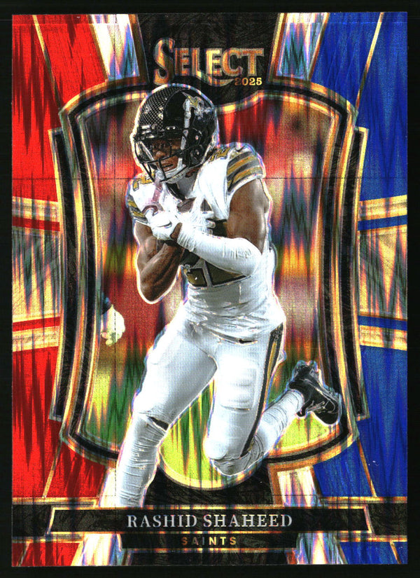 Rashid Shaheed 2025 Panini Select #142 Red and Blue Prizm Shock