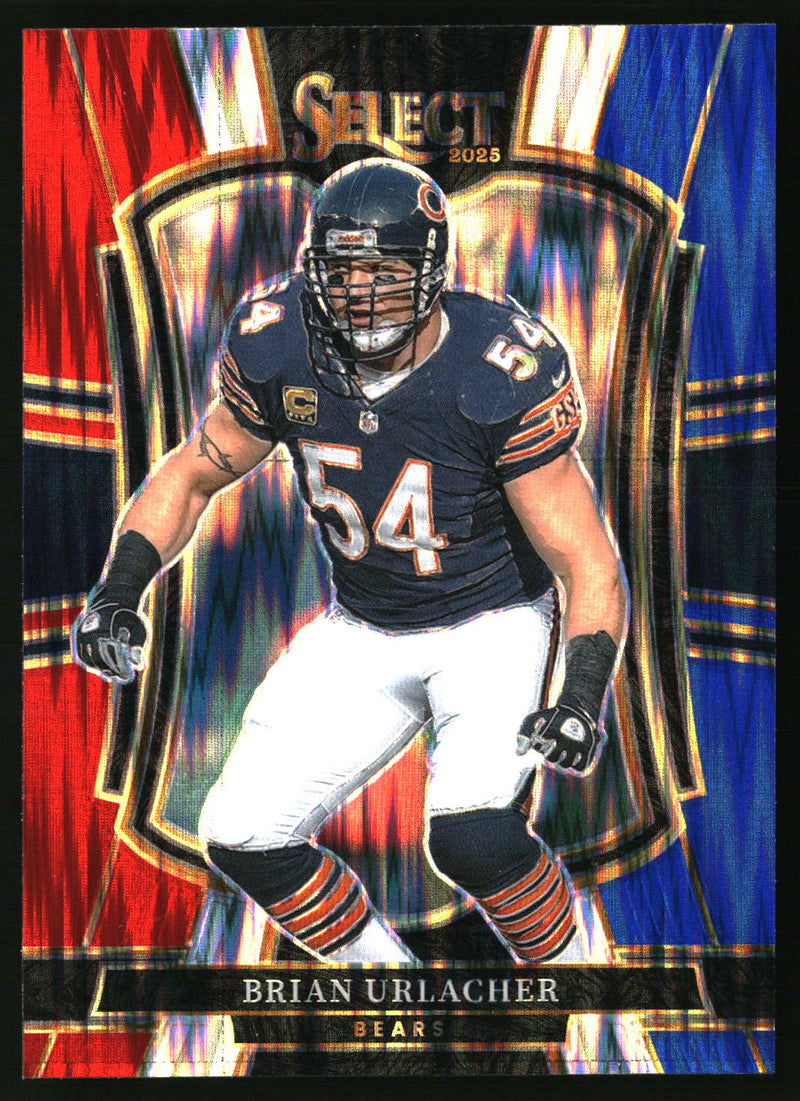 Brian Urlacher 2025 Panini Select #200 Red and Blue Prizm Shock