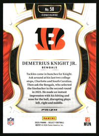 Demetrius Knight Jr. 2025 Panini Select #58 Red and Blue Prizm Shock RC
