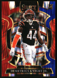 Demetrius Knight Jr. 2025 Panini Select #58 Red and Blue Prizm Shock RC