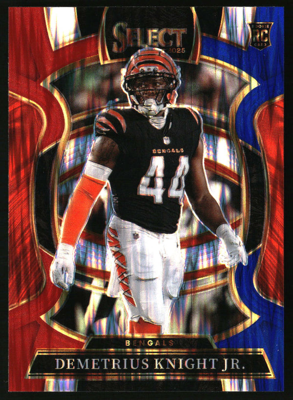 Demetrius Knight Jr. 2025 Panini Select #58 Red and Blue Prizm Shock RC