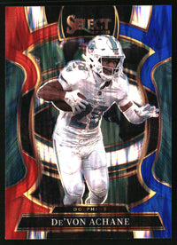 De'Von Achane 2025 Panini Select #81 Red and Blue Prizm Shock