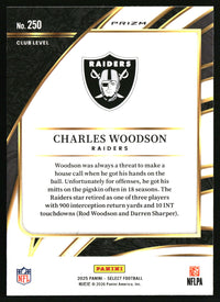 Charles Woodson 2025 Panini Select #250 Black and Red Prizm Shock