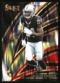 Charles Woodson 2025 Panini Select #250 Black and Red Prizm Shock