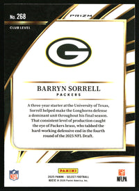 Barryn Sorrell 2025 Panini Select #268 Red and Blue Prizm Shock RC