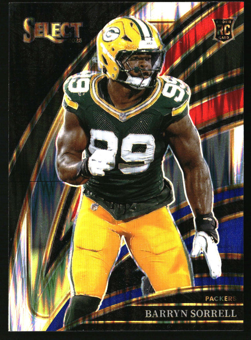 Barryn Sorrell 2025 Panini Select #268 Red and Blue Prizm Shock RC