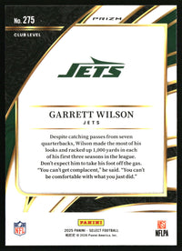 Garrett Wilson 2025 Panini Select #275 Black and Red Prizm Shock