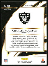 Charles Woodson 2025 Panini Select #250 Red and Blue Prizm Shock