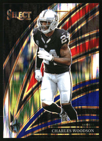 Charles Woodson 2025 Panini Select #250 Red and Blue Prizm Shock