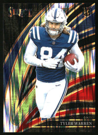 Tyler Warren 2025 Panini Select #233 Black and Red Prizm Shock RC