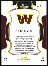 Deebo Samuel 2025 Panini Select #87 Black and Red Prizm Shock