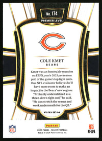 Cole Kmet 2025 Panini Select #174 Black and Red Prizm Shock